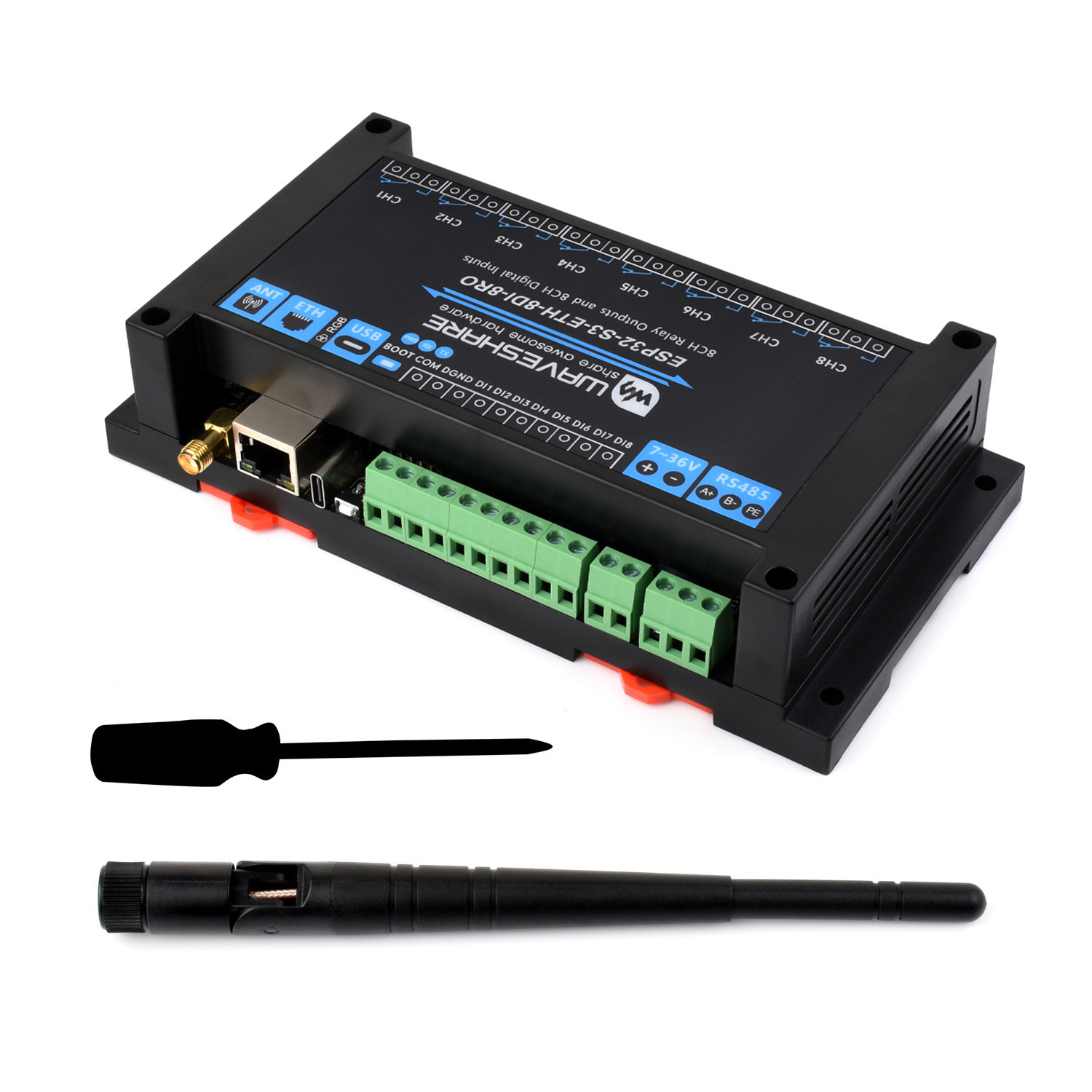 Waveshare Industrial 8-Channel - Lolin S3 ulasan dan harga