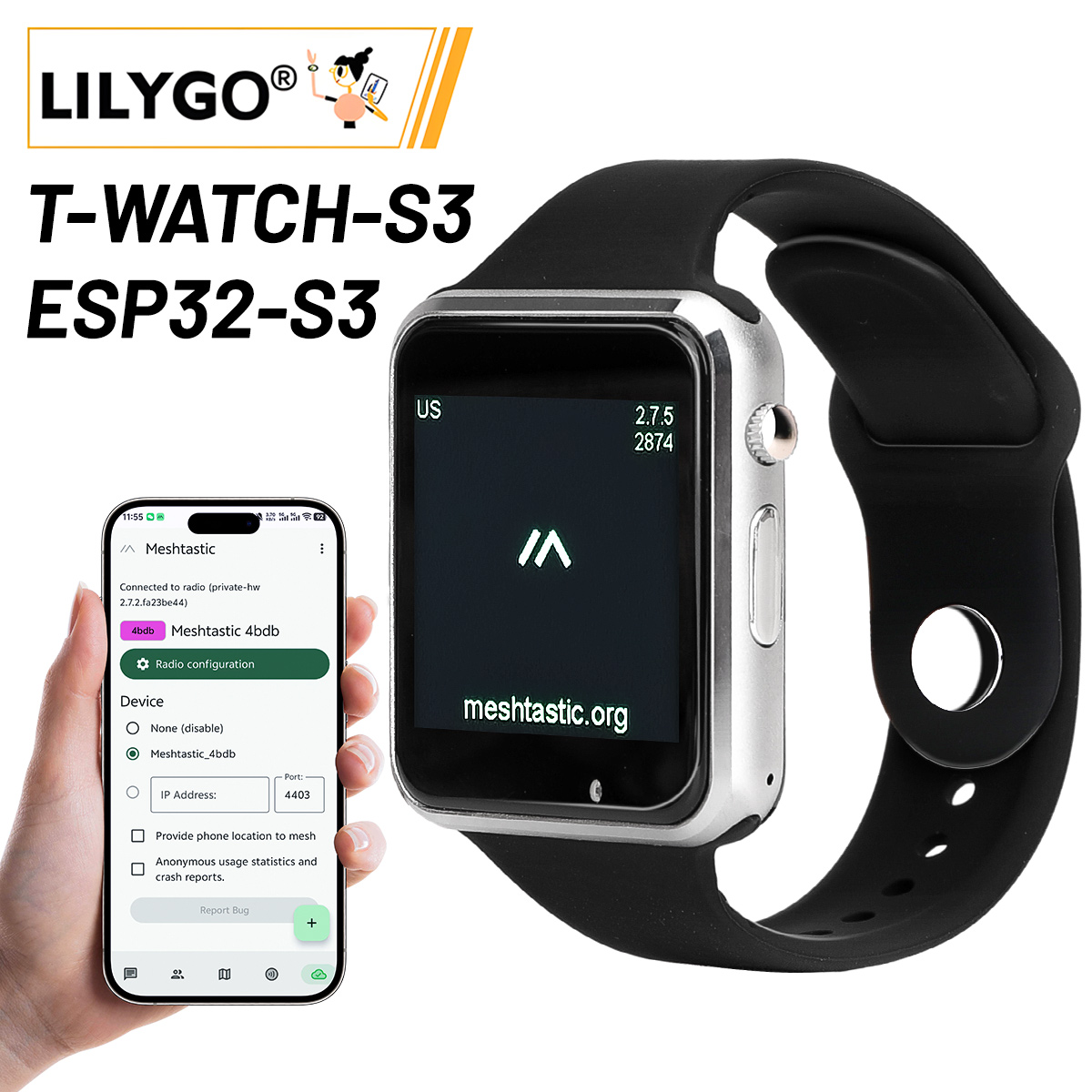 LILYGO T Watch S3 Lora Meshtas - Ttgo T Watch ulasan dan harga